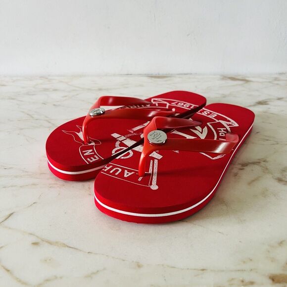 LAUREN RALPH LAUREN Red White Thin PVC/EVA Flip-Flop - US 8 - Picture 1 of 7